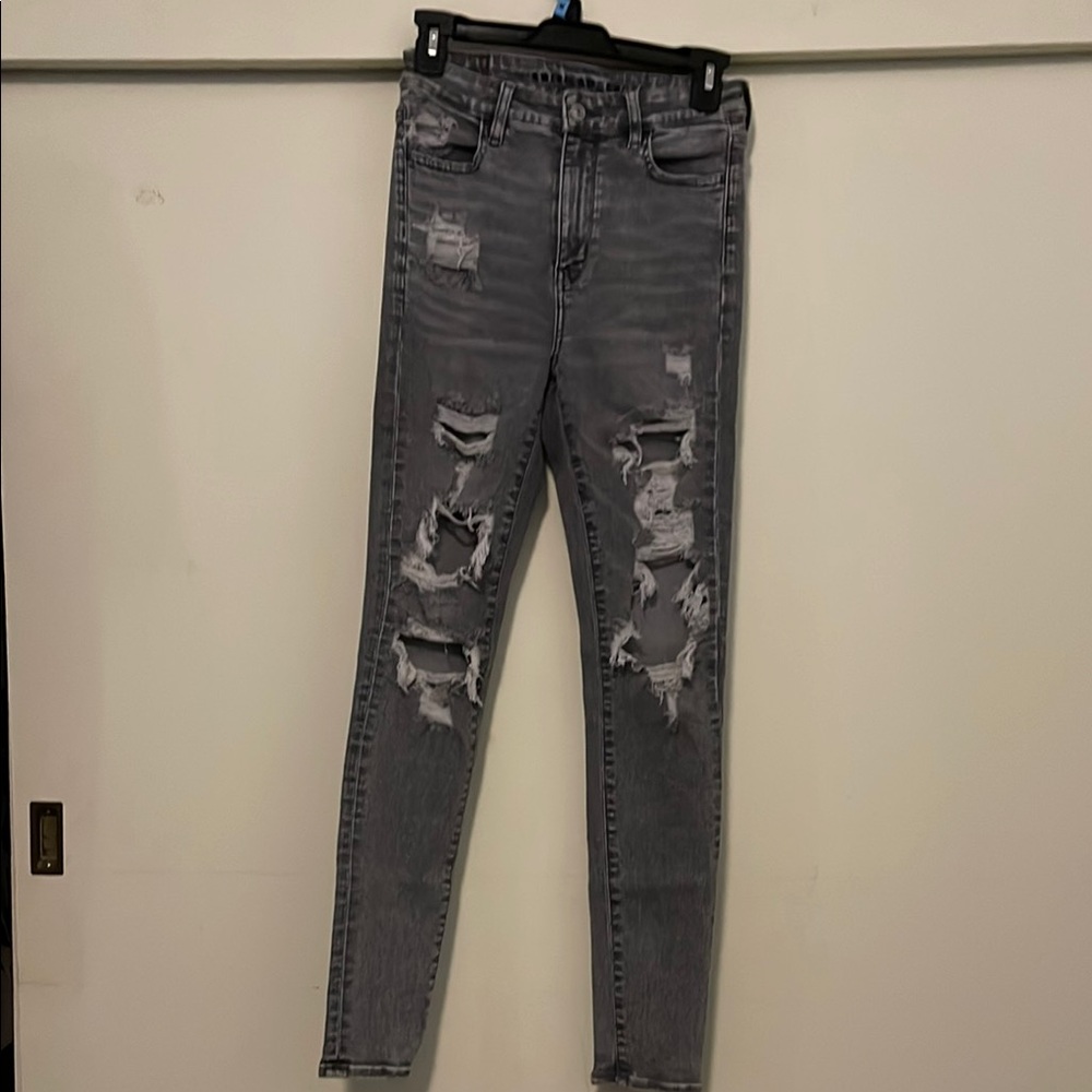 American Vintage Distressed Charcoal Skinny Jeans